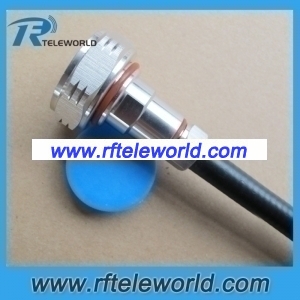DIN 7/16 male plug straight connector for 3/8 super flexible cable